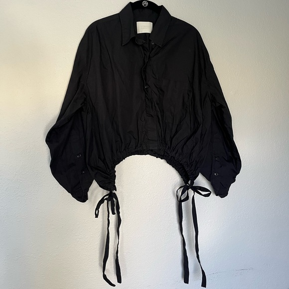 Citizens Of Humanity Alexandra in Top Black Poplin Cotton S - Picture 2 of 5
